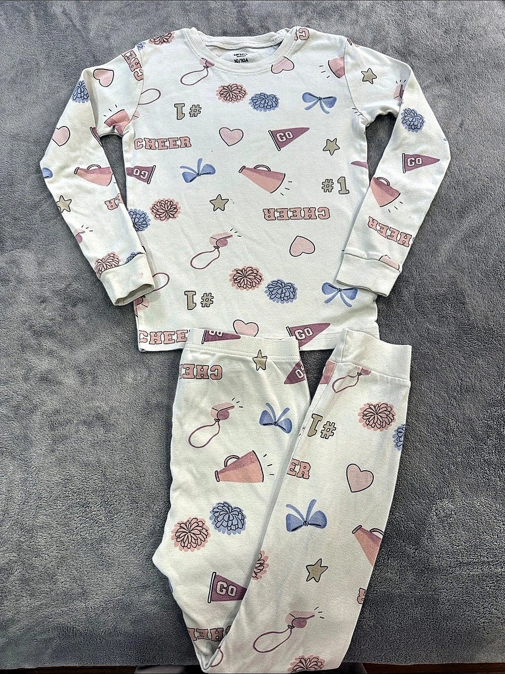 Carter's Girls Pajama Set Geometric Print Size 10/10A
